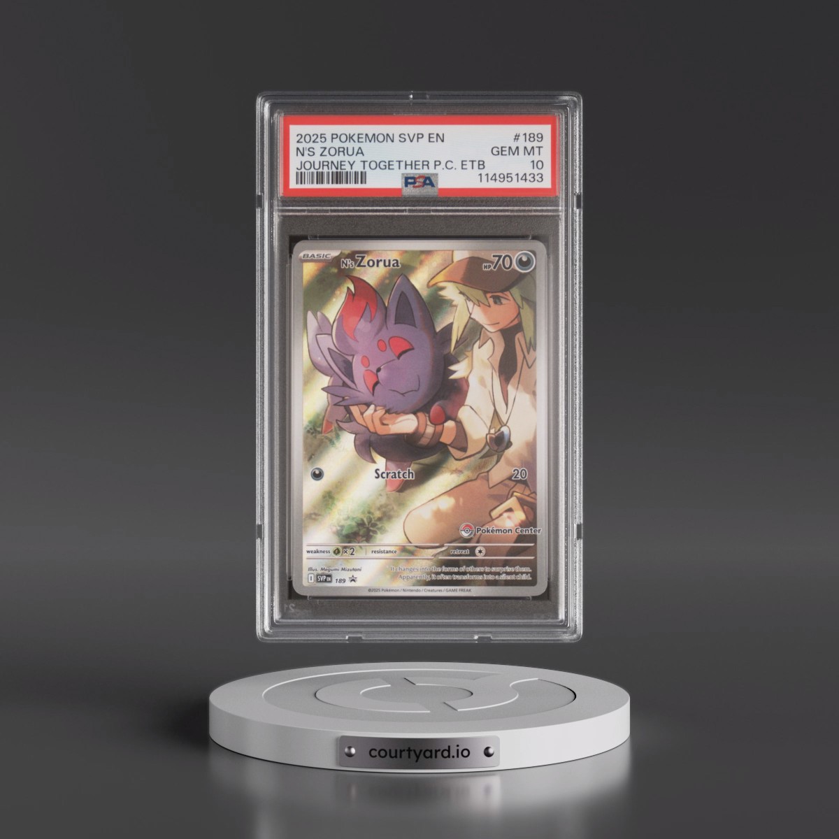 2025 Pokémon Svp EN-SV Black Star Promo #189 N's Zorua - Journey Together Pokemon Center Elite Trainer Box (PSA 10 GEM MINT) - Photo