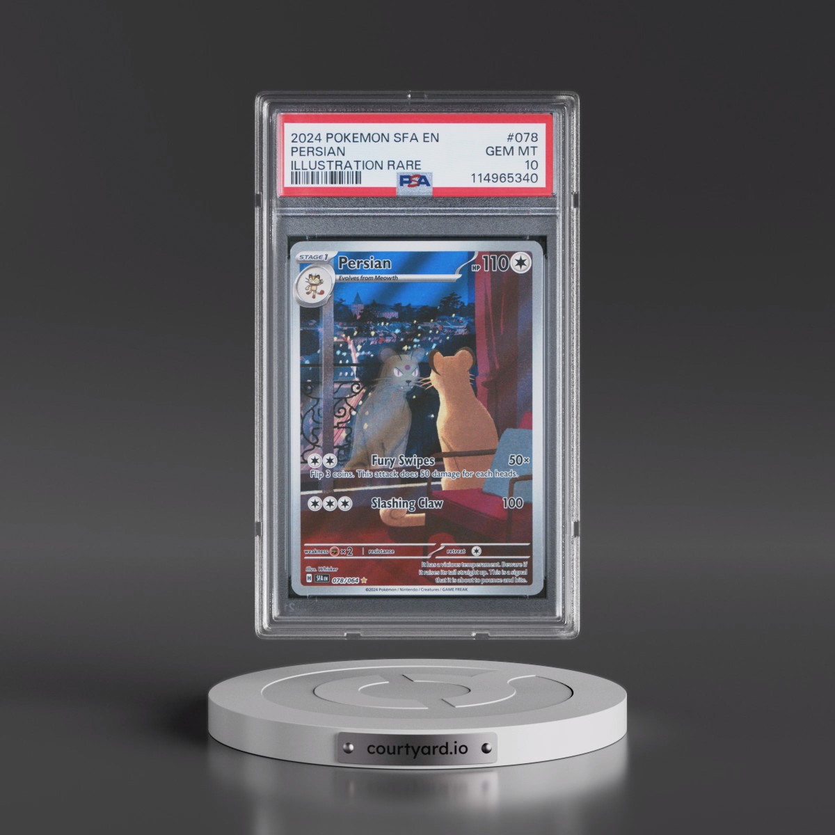 2024 Pokémon Sfa EN-Shrouded Fable #078 Persian - Illustration Rare (PSA 10 GEM MINT)
