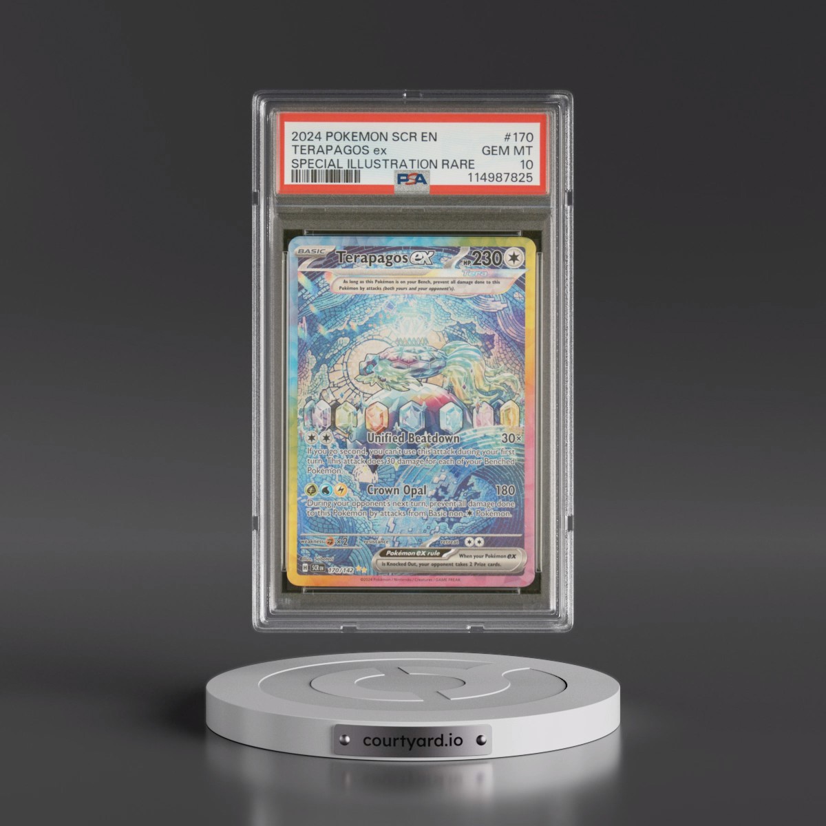 2024 Pokémon Scr EN-Stellar Crown #170 Terapagos EX - Holo Special Illustration Rare (PSA 10 GEM MINT)