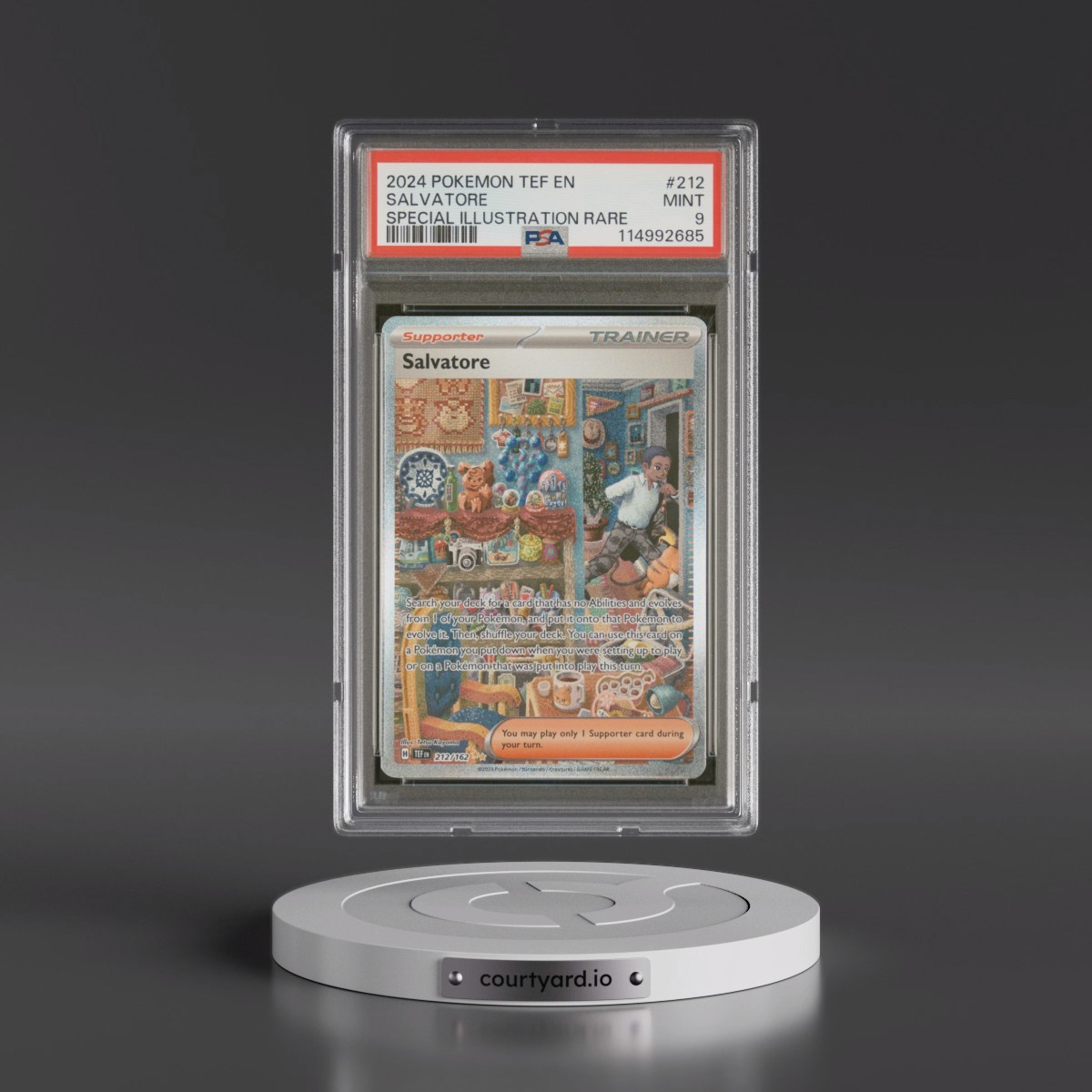 2024 Pokémon Tef EN-Temporal Forces #212 Salvatore - Special Illustration Rare (PSA 9 MINT)