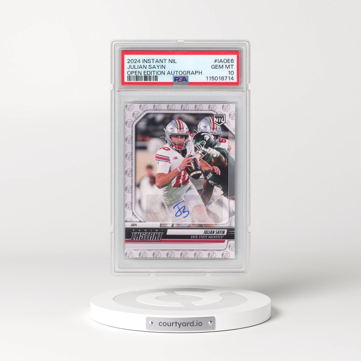 2024 Panini Instant Nil College Football Open Edition Autographs #IAOE6 Julian Sayin (PSA 10 GEM MINT)