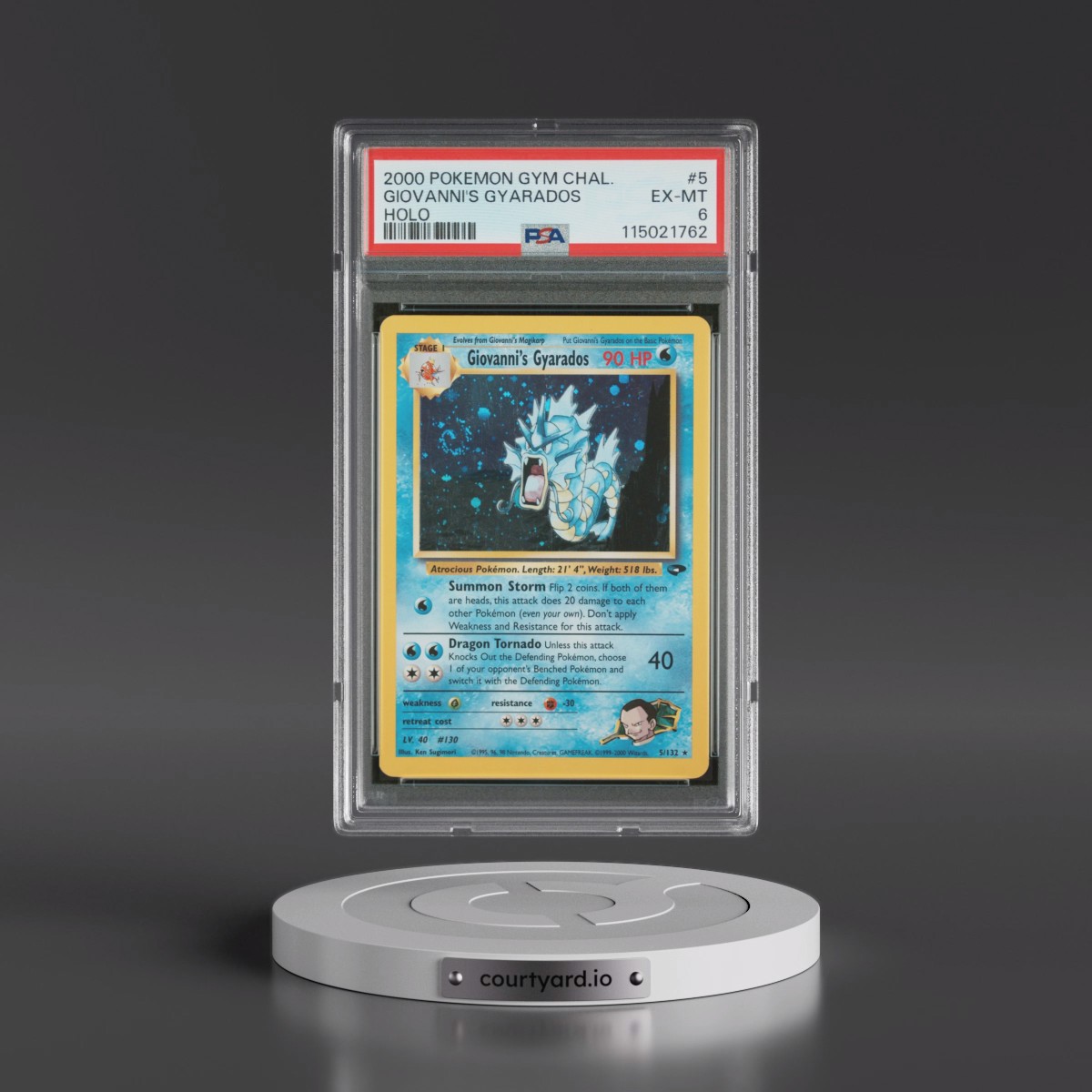 2000 Pokémon Gym Challenge #5 Giovanni's Gyarados - Holo (PSA 6 EX-MT)
