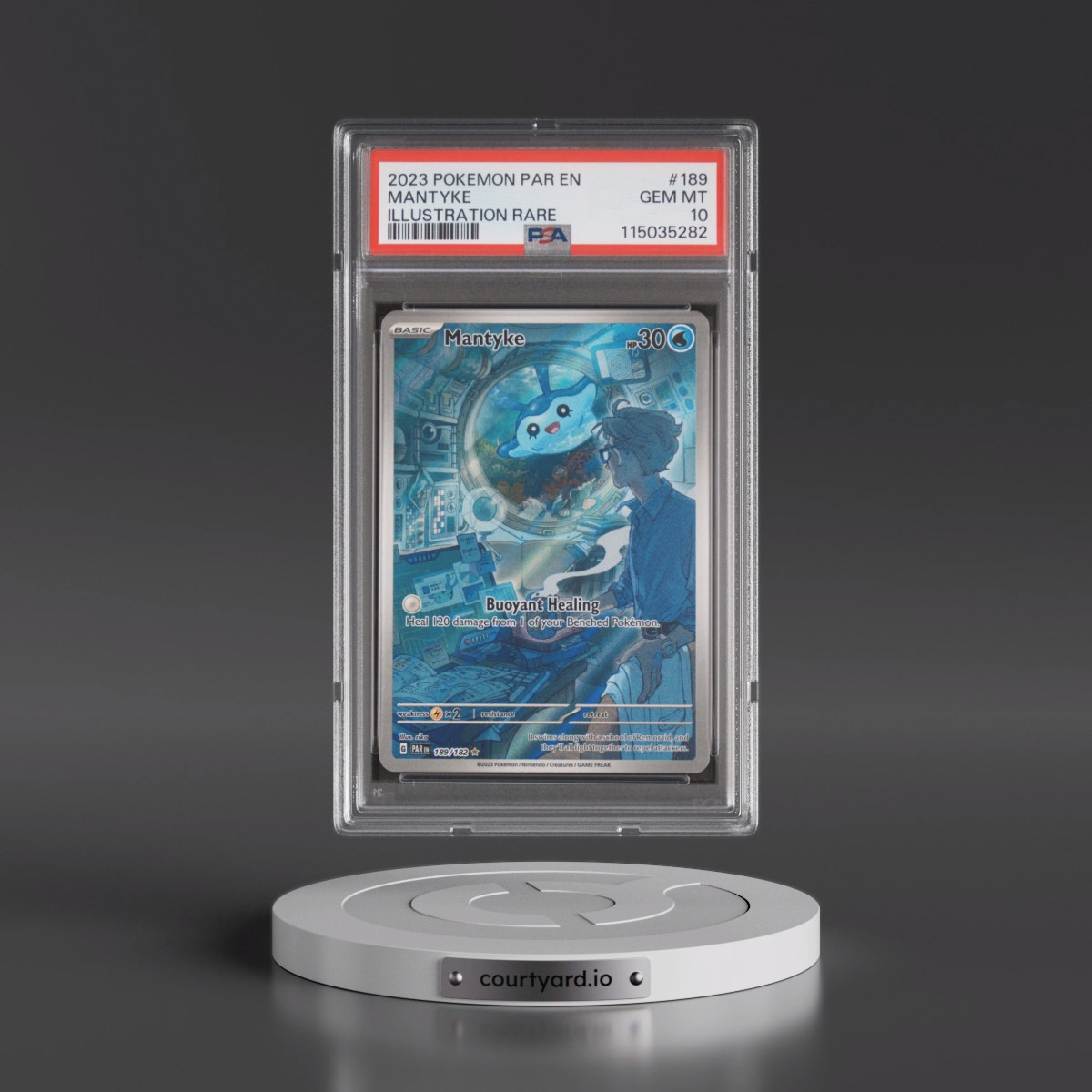 2023 Pokémon Par EN-Paradox Rift #189 Mantyke - Illustration Rare (PSA 10 GEM MINT)