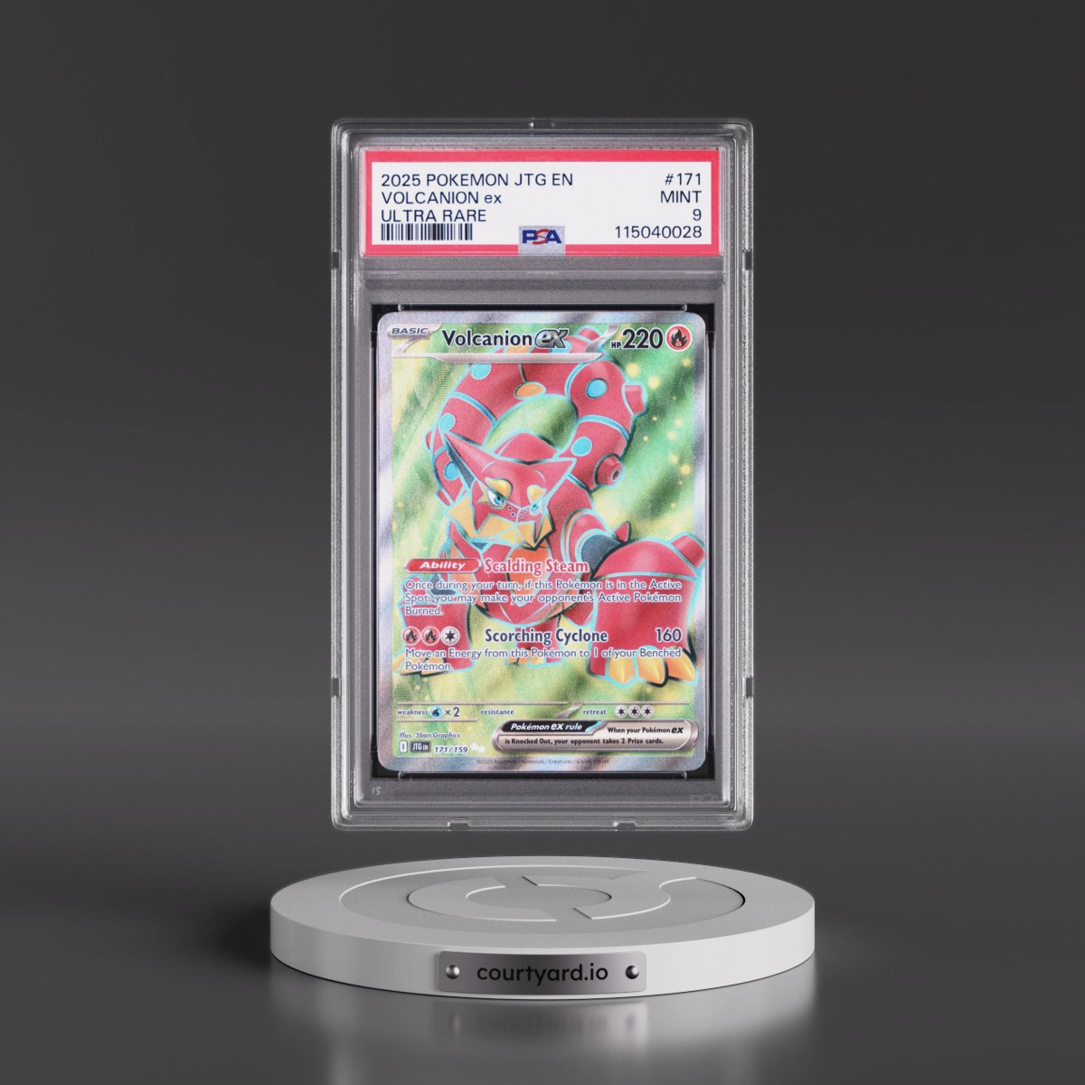 2025 Pokémon Jtg EN-Journey Together Volcanion EX - Holo Ultra Rare #171 PSA 9