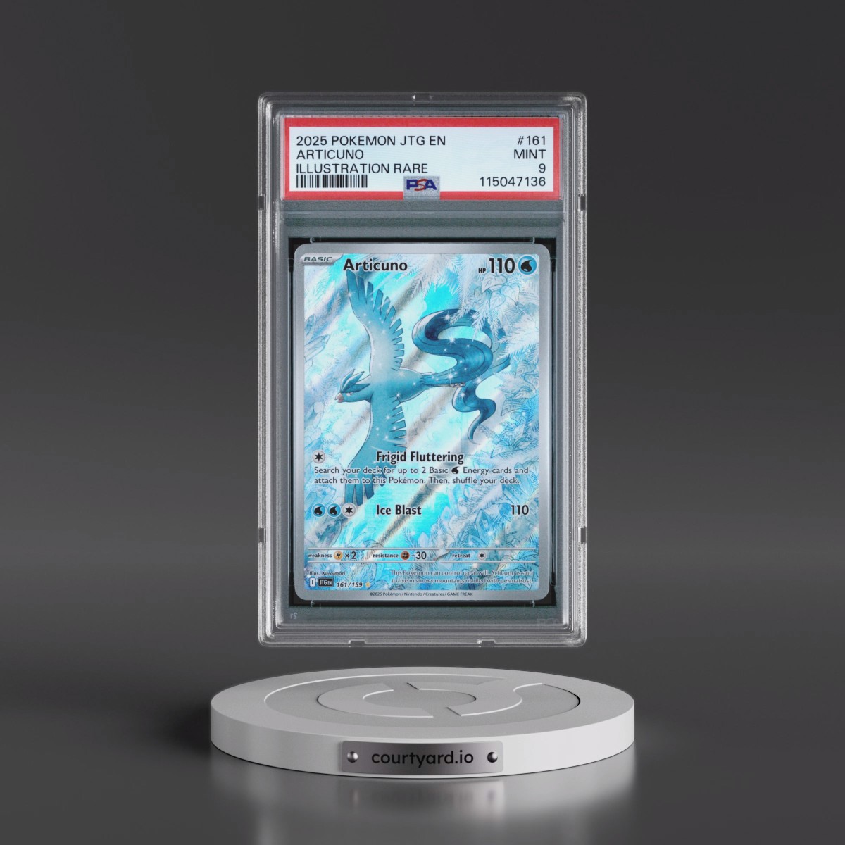 2025 Pokémon Jtg EN-Journey Together #161 Articuno - Illustration Rare (PSA 9 MINT)
