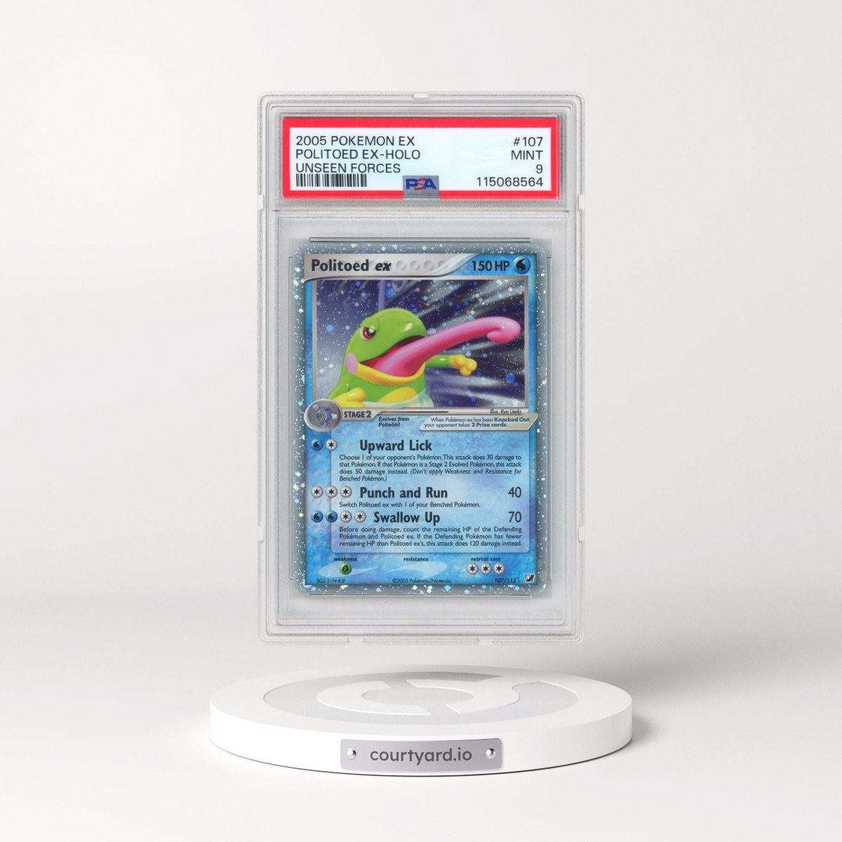 2005 Pokémon EX Unseen Forces #107 Politoed EX - Holo Holo (PSA 9 MINT)