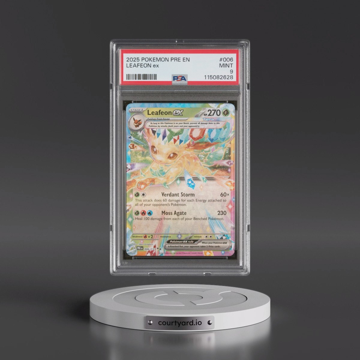2025 Pokémon Pre EN-Prismatic Evolutions #006 Leafeon EX - Holo (PSA 9 MINT)