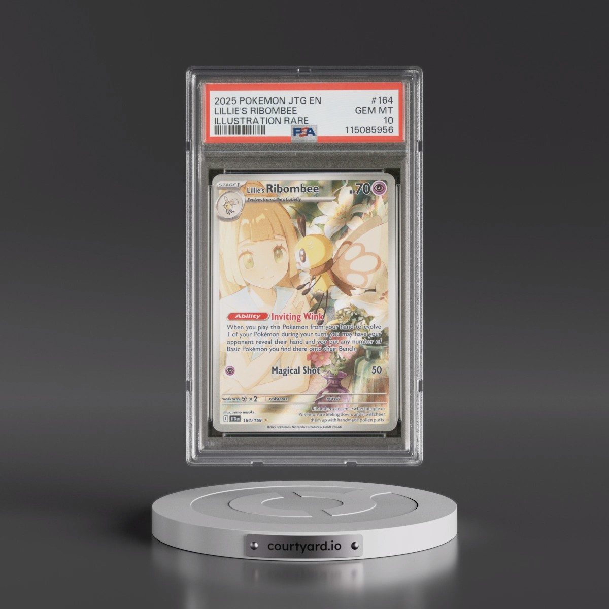 2025 Pokémon Jtg EN-Journey Together #164 Lillie's Ribombee - Illustration Rare (PSA 10 GEM MINT)