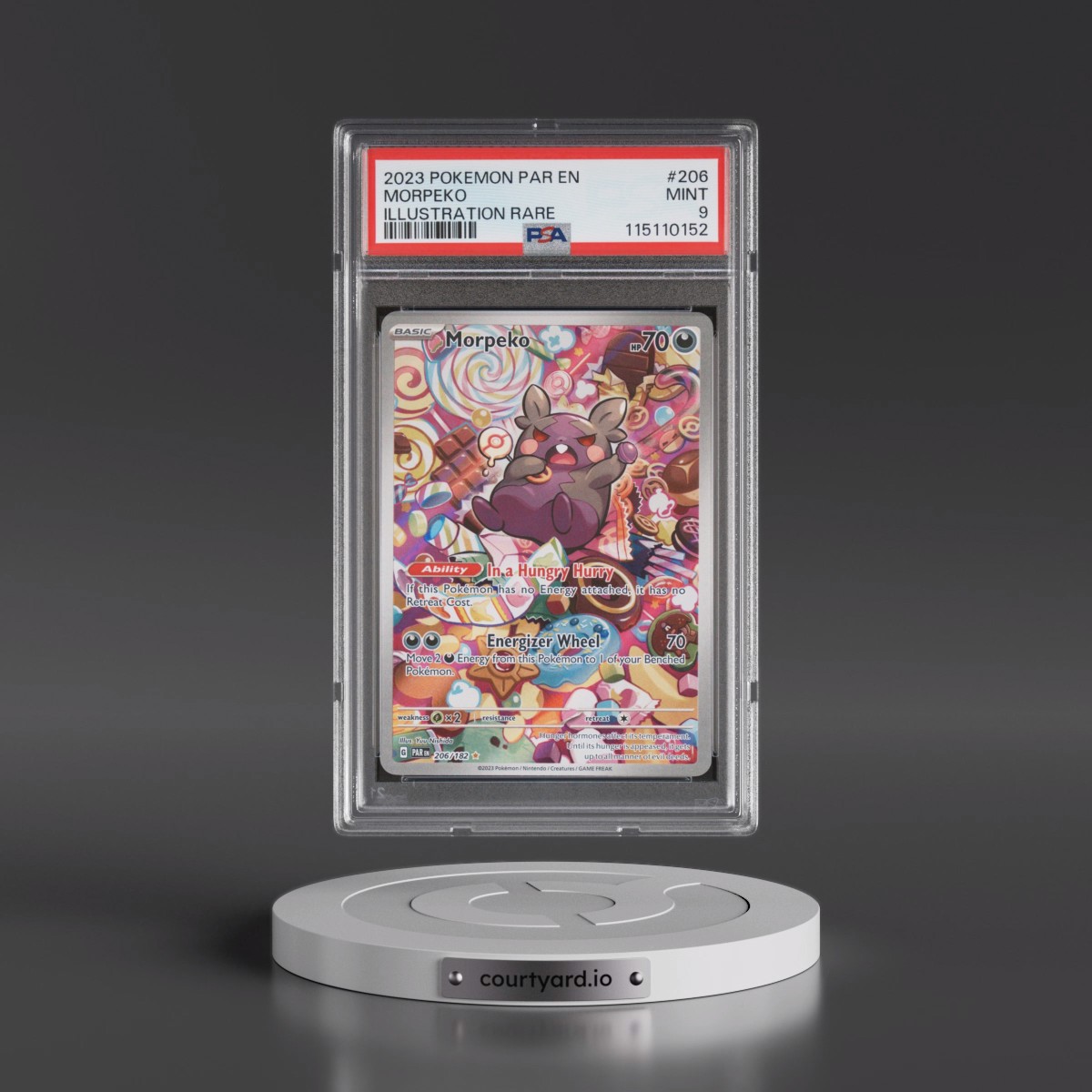 2023 Pokémon Par EN-Paradox Rift #206 Morpeko - Illustration Rare (PSA 9 MINT)