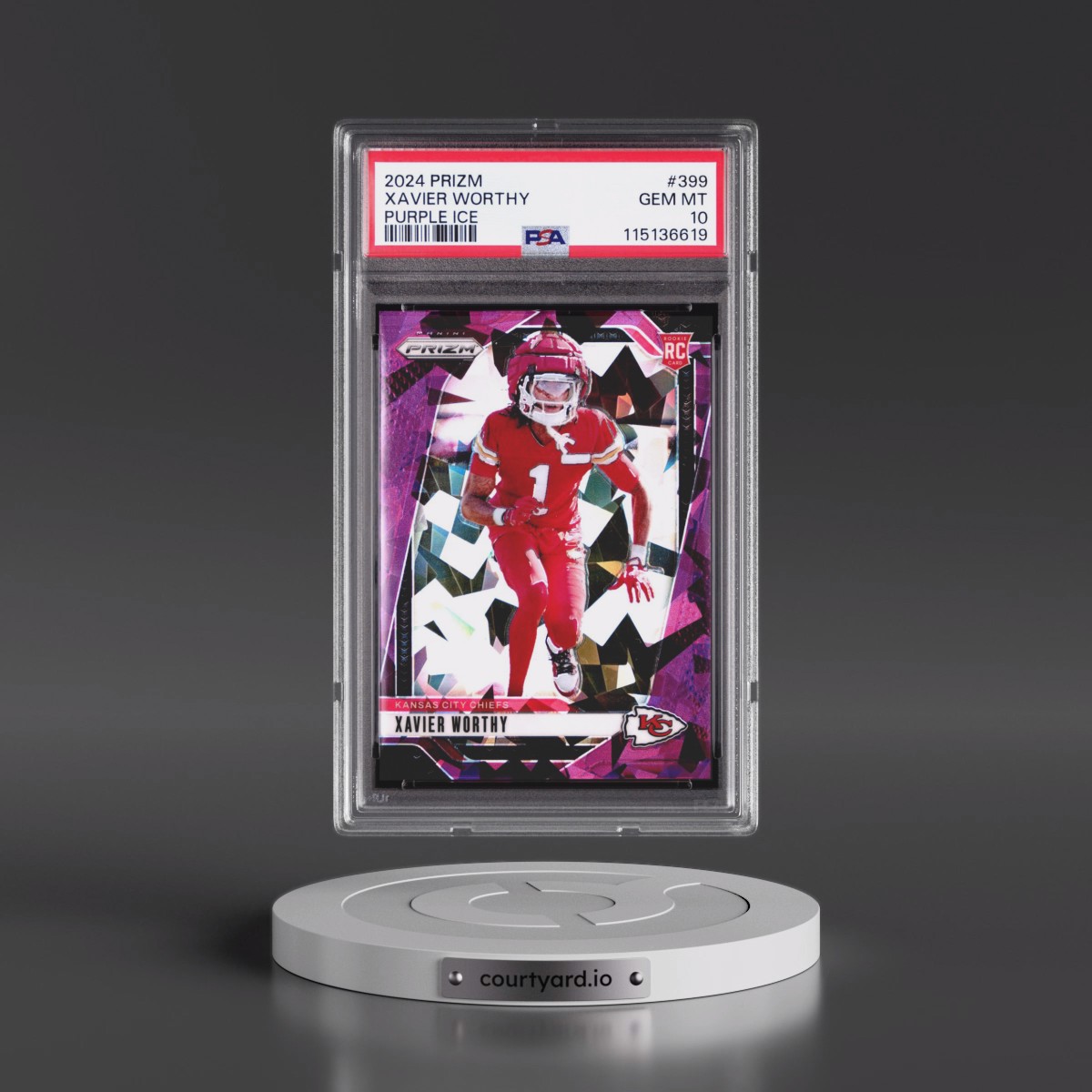 2024 Panini Prizm Xavier Worthy - Purple Ice #399 PSA 10