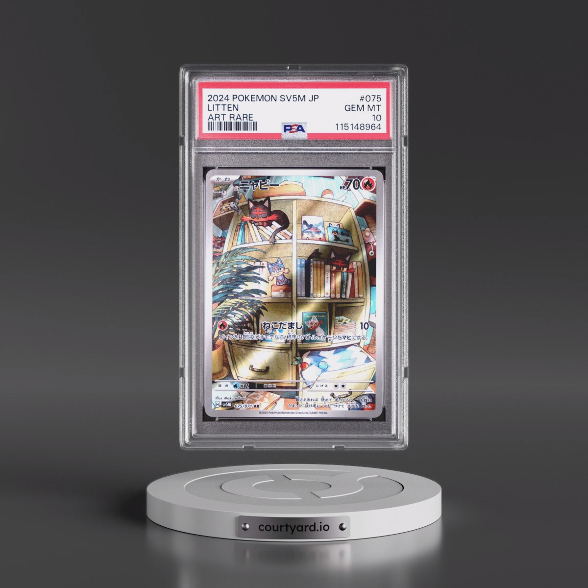 2024 Pokémon Sv5m-Cyber Judge #075 Litten - Art Rare (PSA 10 GEM MINT)