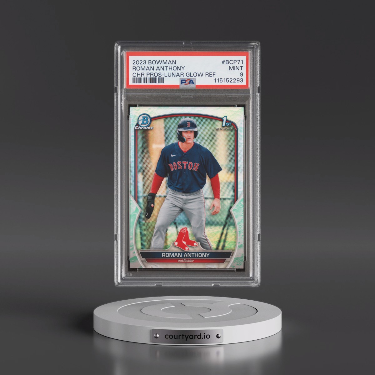 2023 Bowman Chrome Prospects #BCP71 Roman Anthony - Lunar Glow Refractor (PSA 9 MINT)