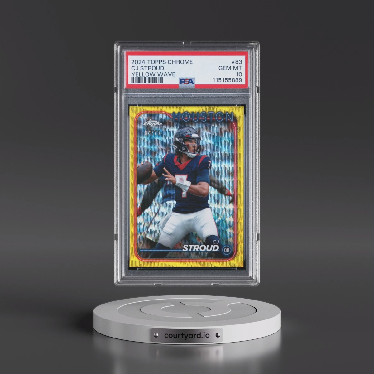 2024 Topps Chrome CJ Stroud - Yellow Wave #83 PSA 10