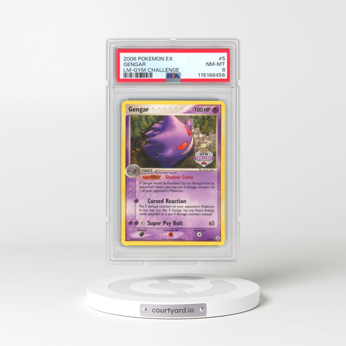 2006 Pokémon EX Legend Maker #5 Gengar - Gym Challenge (PSA 8 NM-MT)