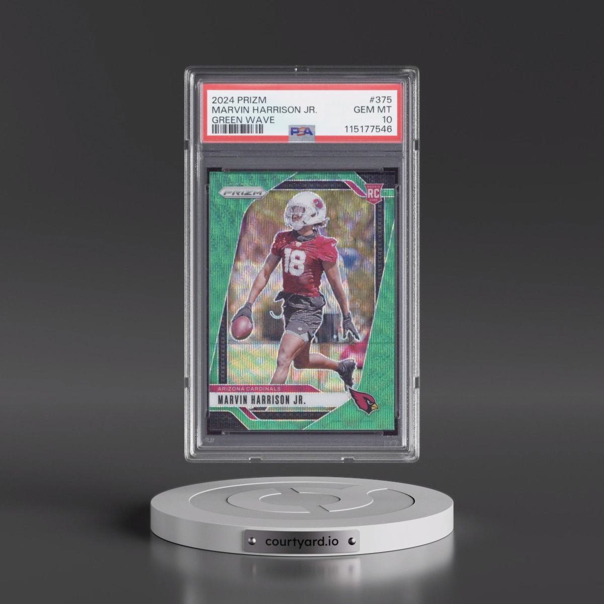 2024 Panini Prizm #375 Marvin Harrison Jr. - Green Wave (PSA 10 GEM MINT)