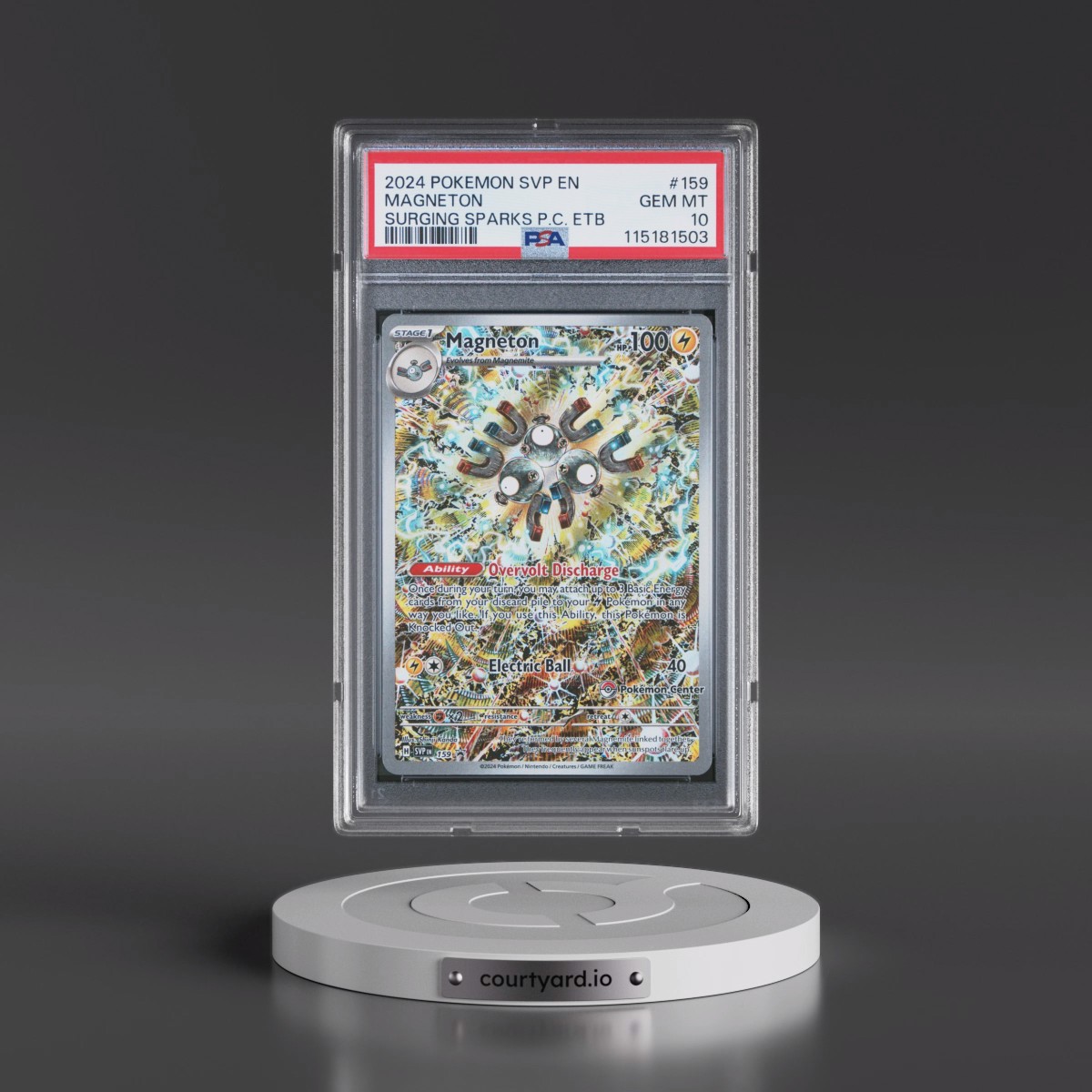 2024 Pokémon Svp EN-SV Black Star Promo #159 Magneton - Surging Sparks Pokemon Center Elite Trainer Box (PSA 10 GEM MINT)