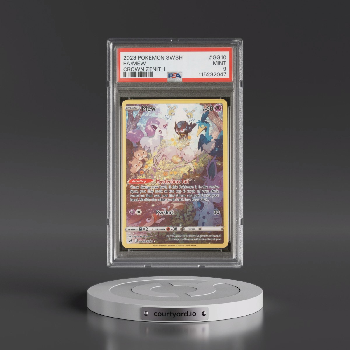 2023 Pokémon Sword and Shield Crown Zenith #GG10 Mew - Full Art (PSA 9 MINT)