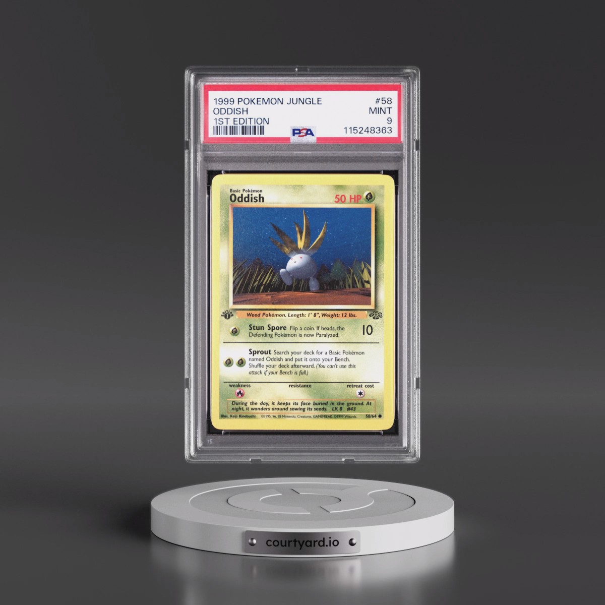 1999 Pokémon Jungle #58 Oddish - 1st Edition (PSA 9 MINT)