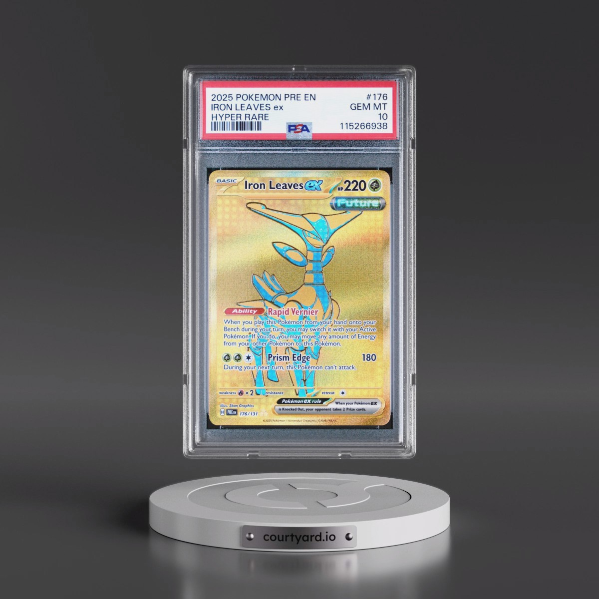2025 Pokémon Pre EN-Prismatic Evolutions #176 Iron Leaves EX - Holo Hyper Rare (PSA 10 GEM MINT)