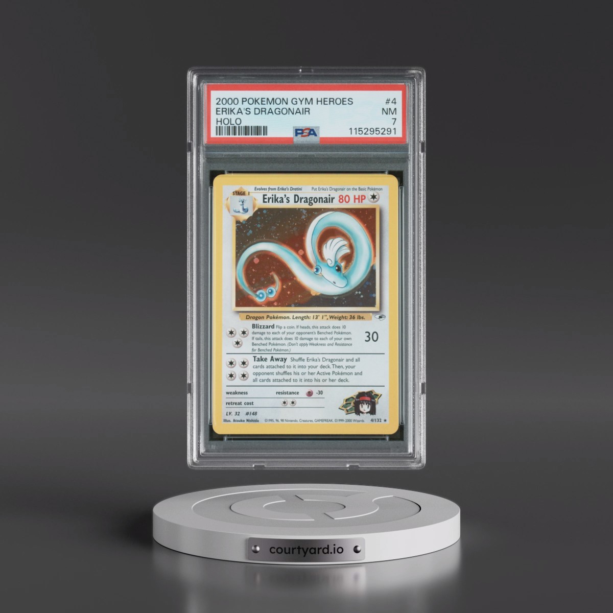 2000 Pokémon Gym Heroes #4 Erika's Dragonair - Holo (PSA 7 NM)