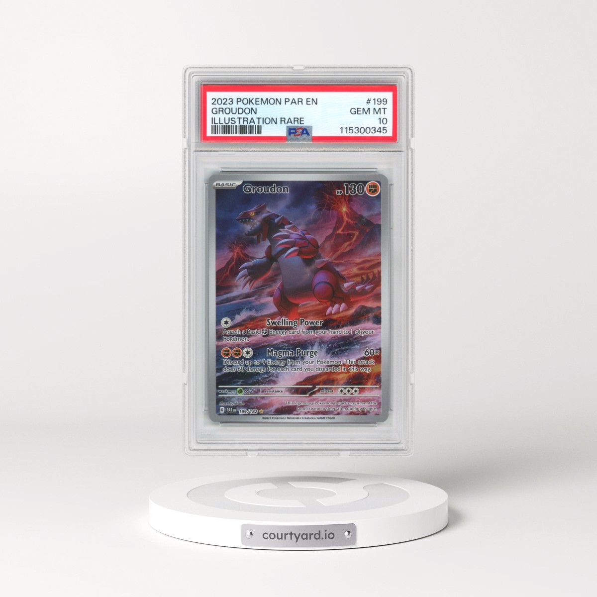 2023 Pokémon Par EN-Paradox Rift #199 Groudon - Illustration Rare (PSA 10 GEM MINT)