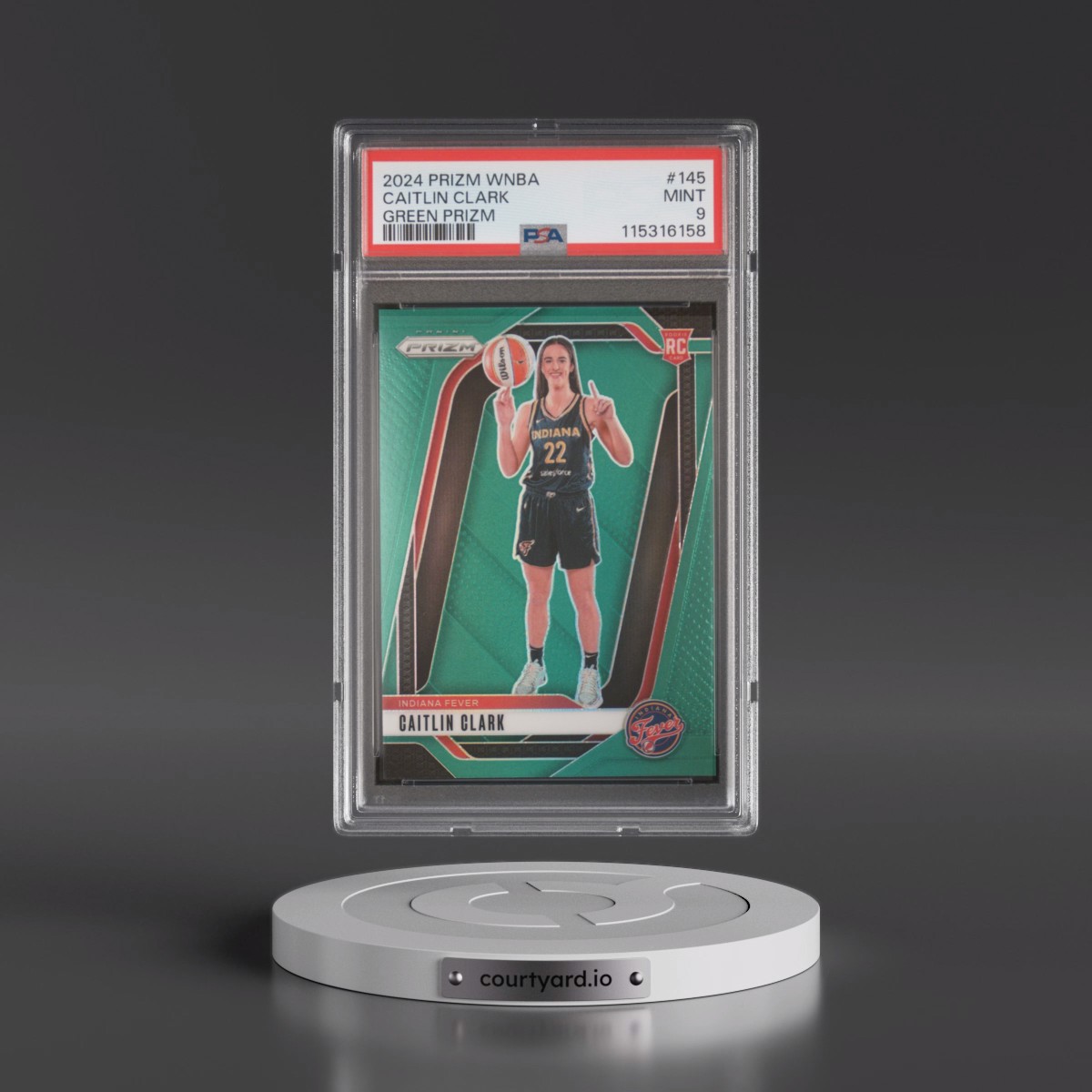 2024 Panini Prizm WNBA #145 Caitlin Clark - Green Prizm (PSA 9 MINT)