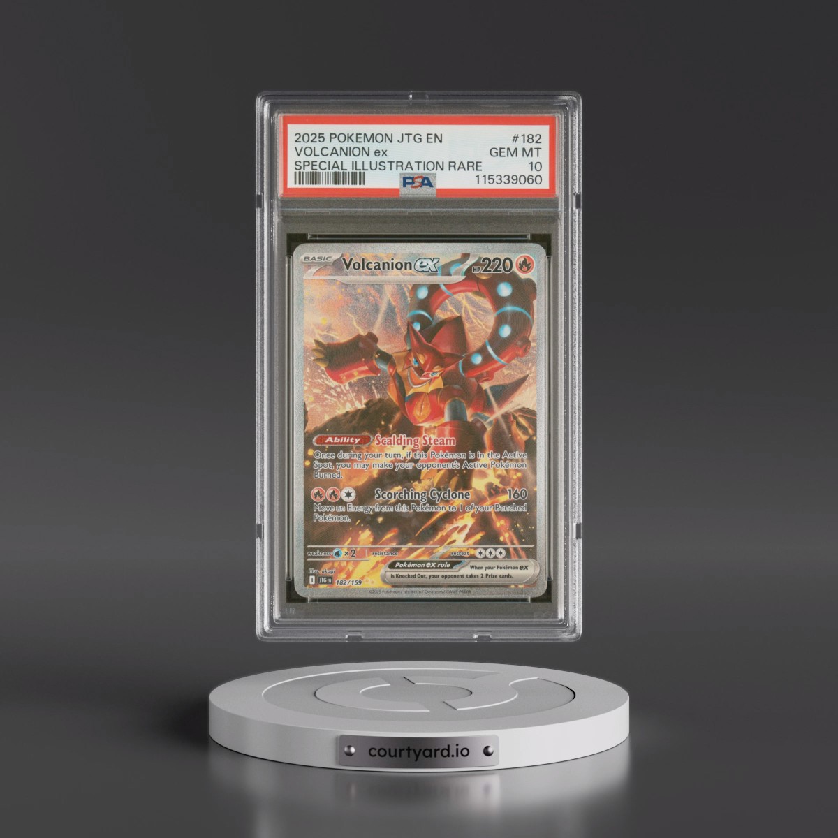 2025 Pokémon Jtg EN-Journey Together #182 Volcanion EX - Holo Special Illustration Rare (PSA 10 GEM MINT)