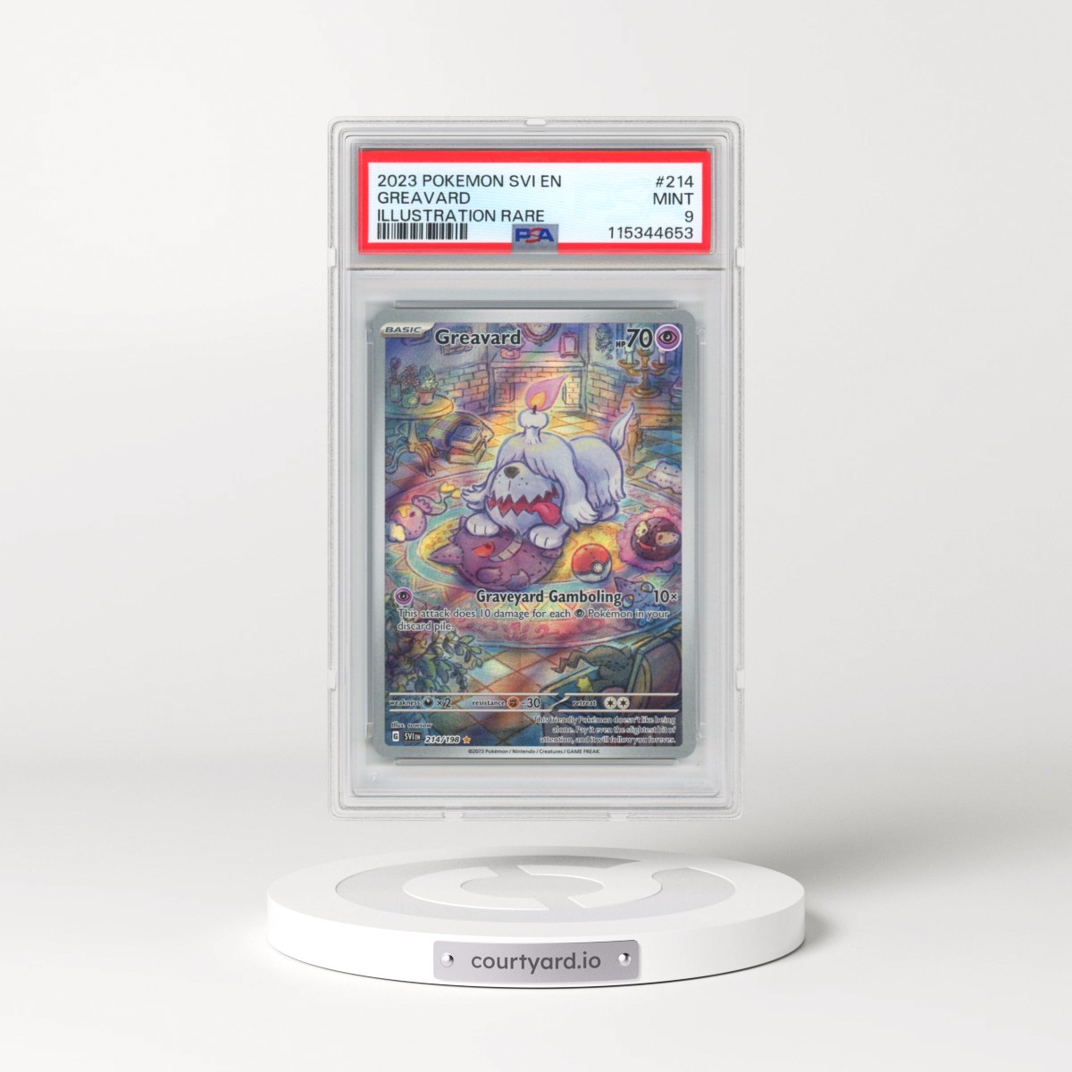 2023 Pokémon Svi EN-Scarlet & Violet #214 Greavard - Illustration Rare (PSA 9 MINT)