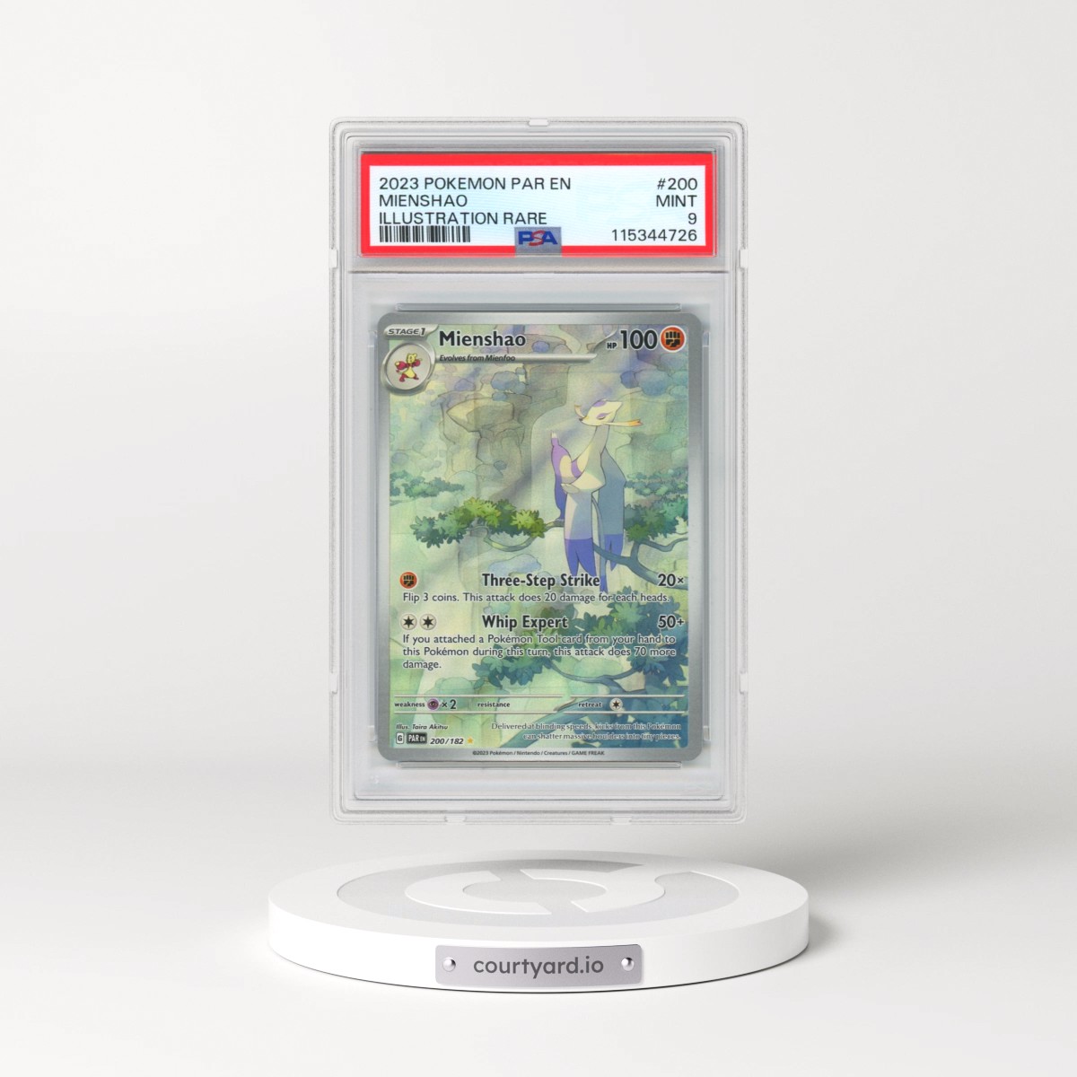 2023 Pokémon Par EN-Paradox Rift #200 Mienshao - Illustration Rare (PSA 9 MINT)