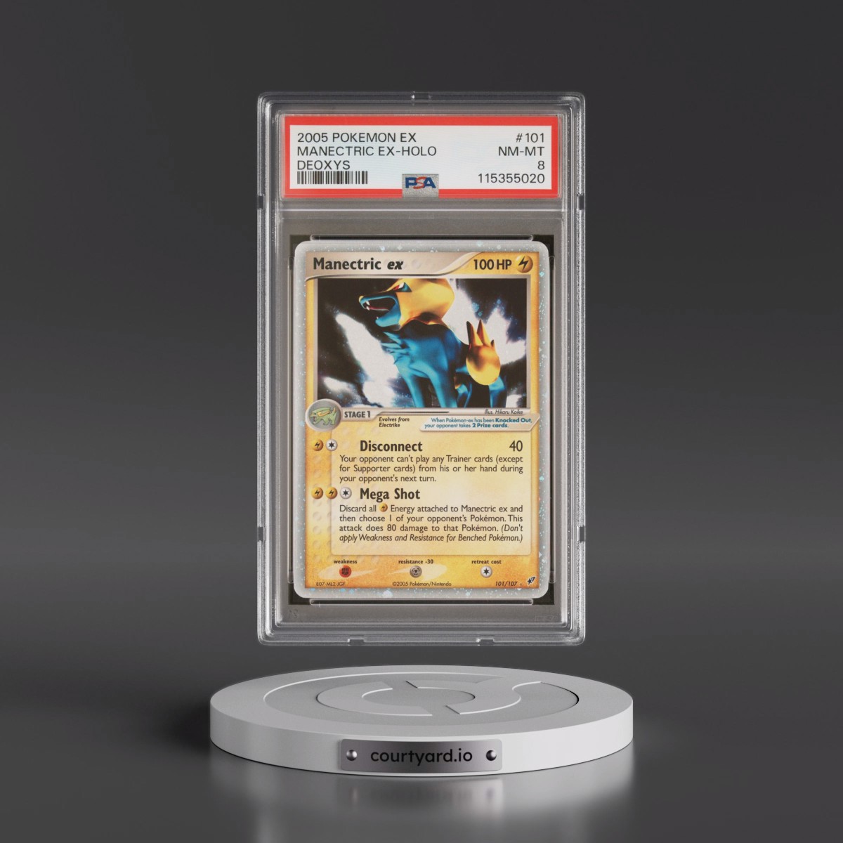 2005 Pokémon EX Deoxys #101 Manectric EX - Holo Holo (PSA 8 NM-MT)