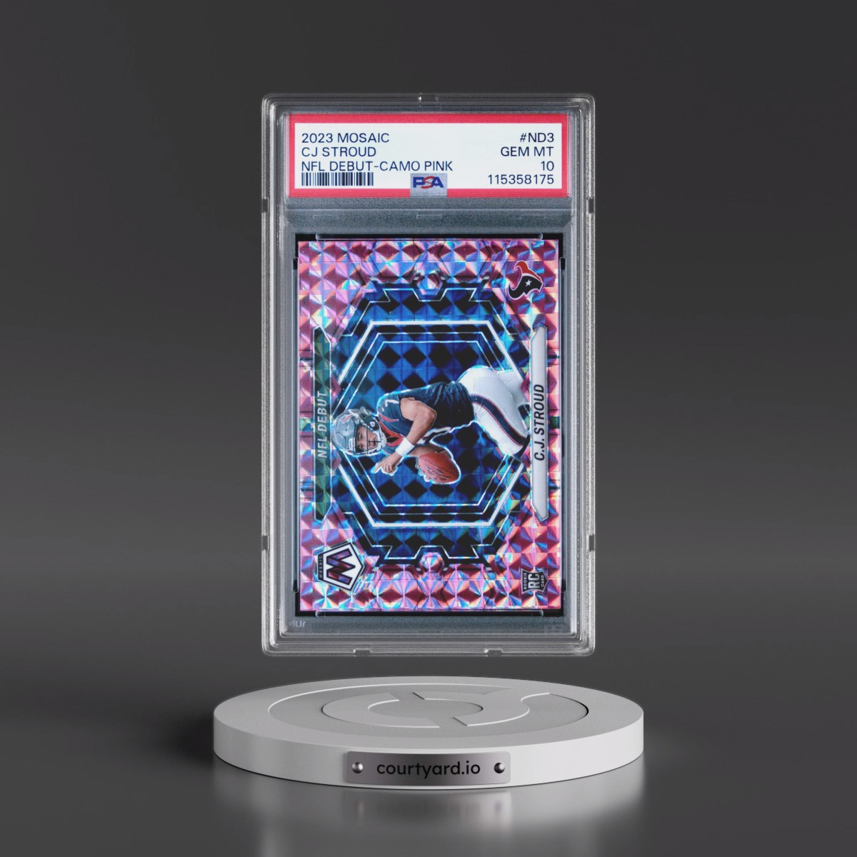 2023 Panini Mosaic NFL Debut #ND3 CJ Stroud - Camo Pink (PSA 10 GEM MINT)