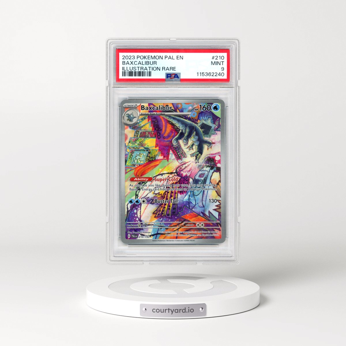 2023 Pokémon Pal EN-Paldea Evolved #210 Baxcalibur - Illustration Rare (PSA 9 MINT)