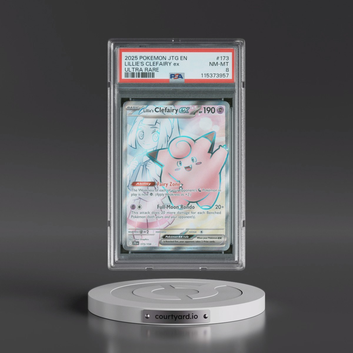 2025 Pokémon Jtg EN-Journey Together #173 Lillie's Clefairy EX - Holo Ultra Rare (PSA 8 NM-MT)