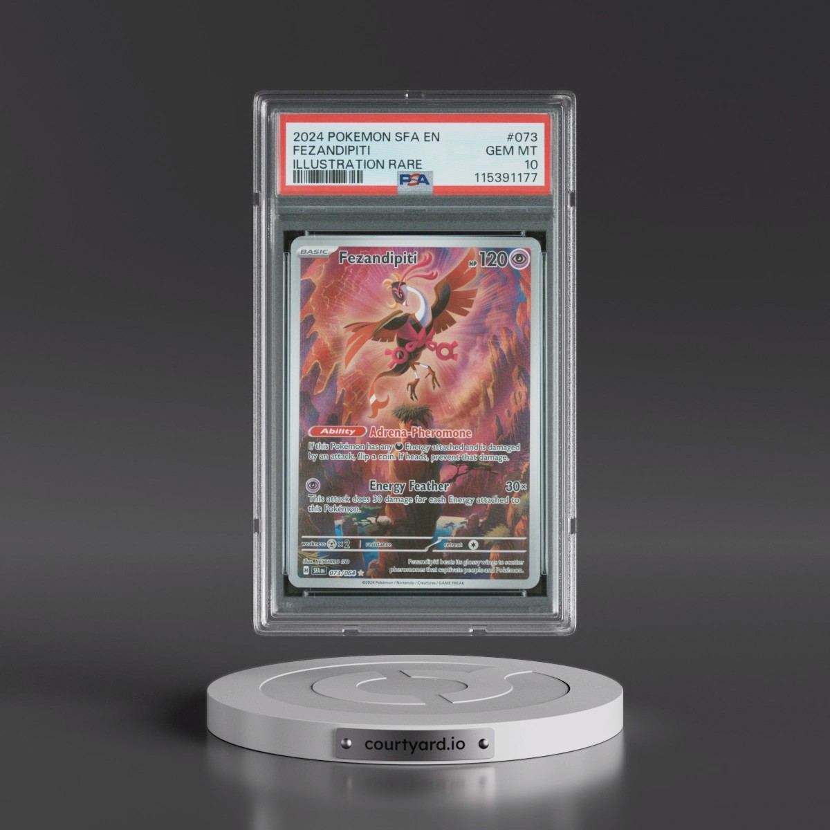2024 Pokémon Sfa EN-Shrouded Fable #073 Fezandipiti - Illustration Rare (PSA 10 GEM MINT)