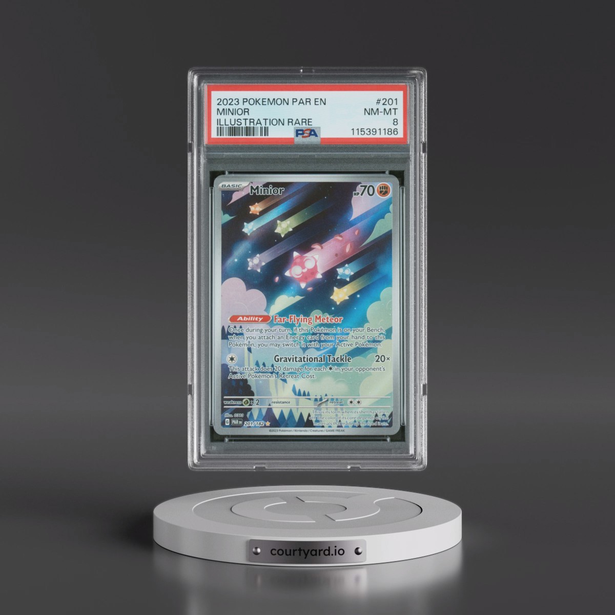 2023 Pokémon Par EN-Paradox Rift #201 Minior - Illustration Rare (PSA 8 NM-MT)