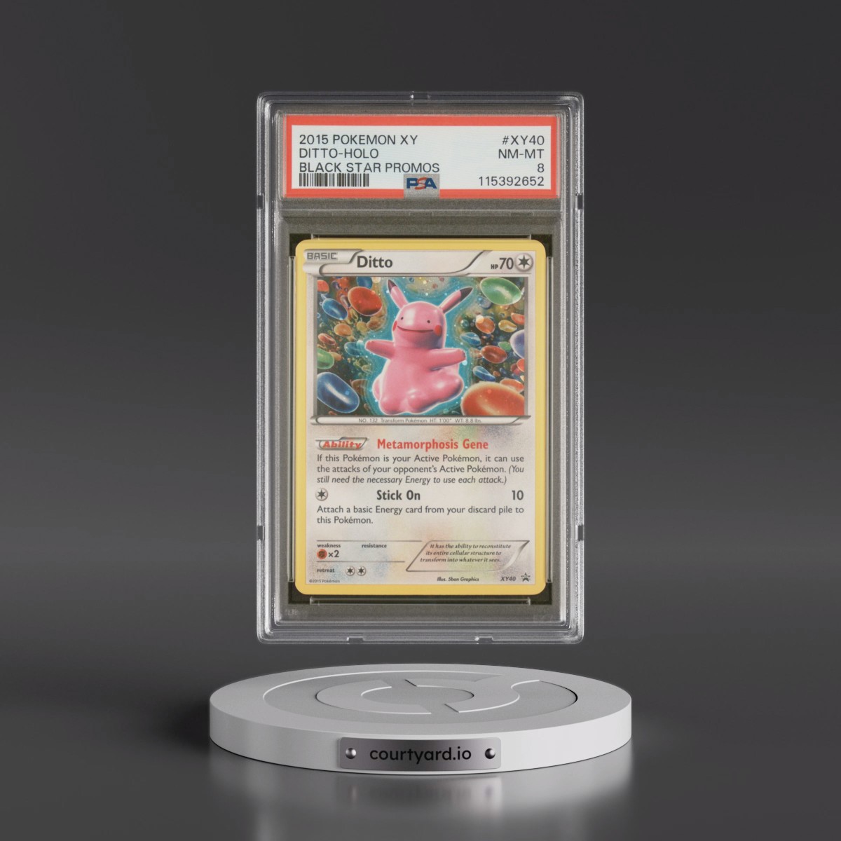 2015 Pokémon XY Black Star Promos #XY40 Ditto - Holo (PSA 8 NM-MT)