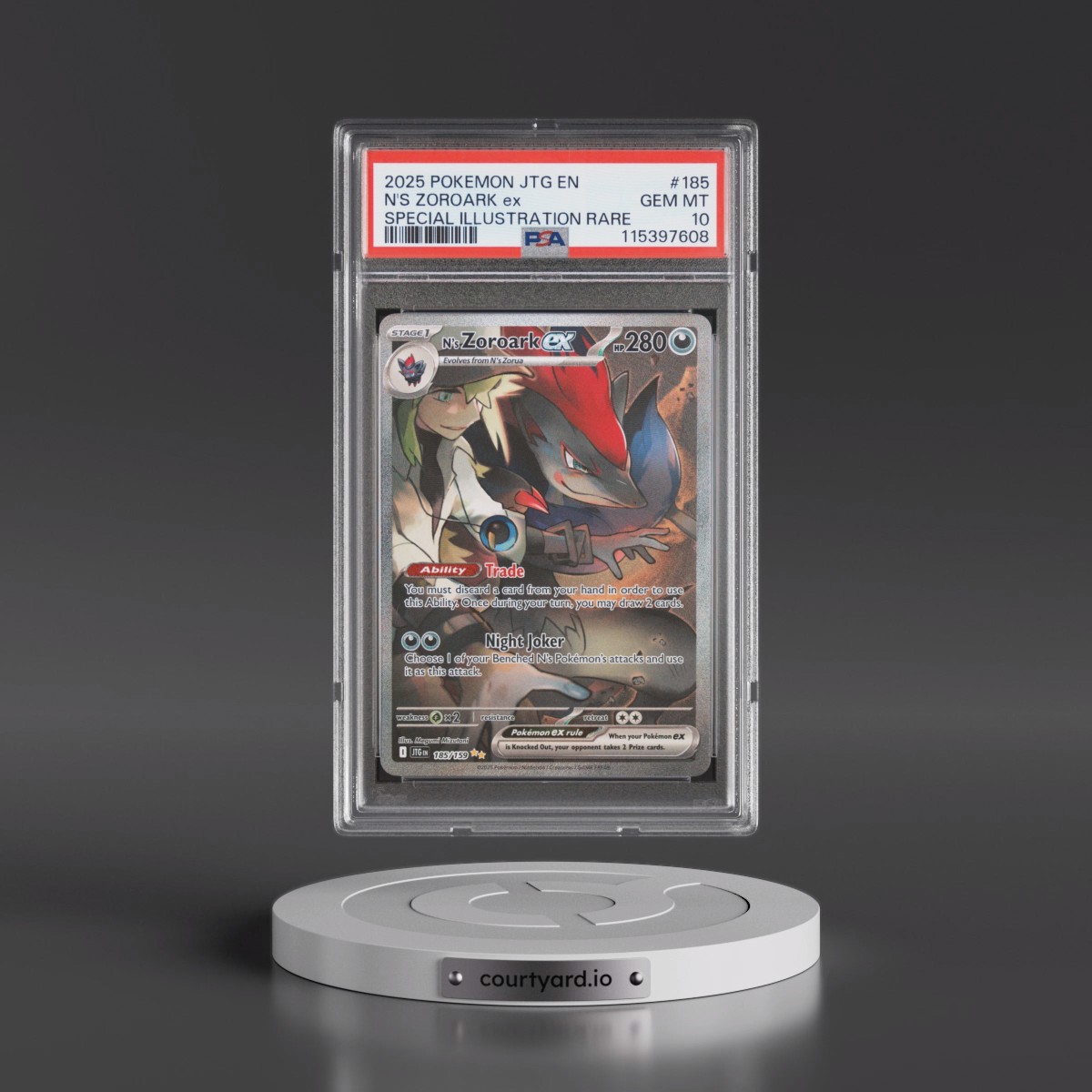 2025 Pokémon Jtg EN-Journey Together #185 N's Zoroark EX - Holo Special Illustration Rare (PSA 10 GEM MINT)