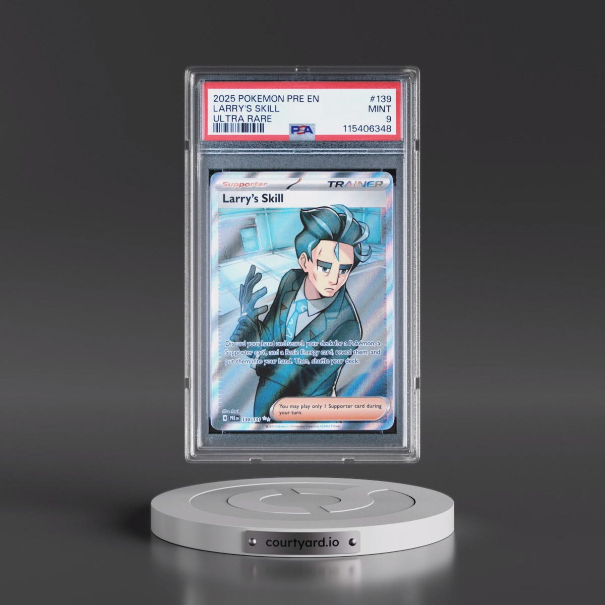 2025 Pokémon Pre EN-Prismatic Evolutions #139 Larry's Skill - Ultra Rare (PSA 9 MINT)