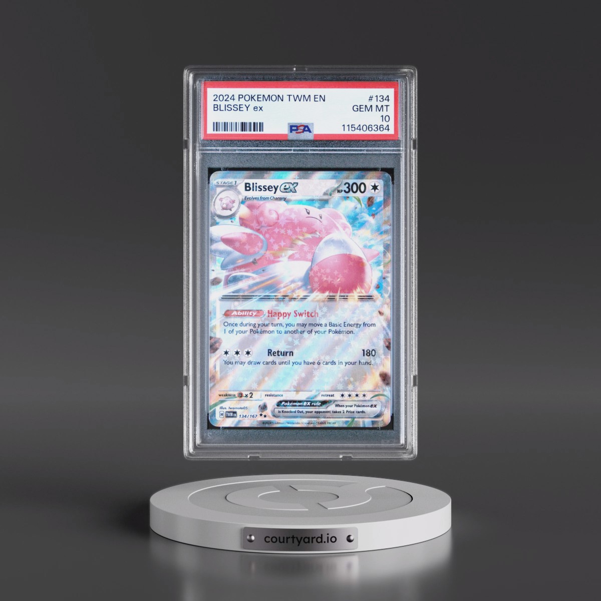 2024 Pokémon Twm EN-Twilight Masquerade #134 Blissey EX - Holo (PSA 10 GEM MINT)