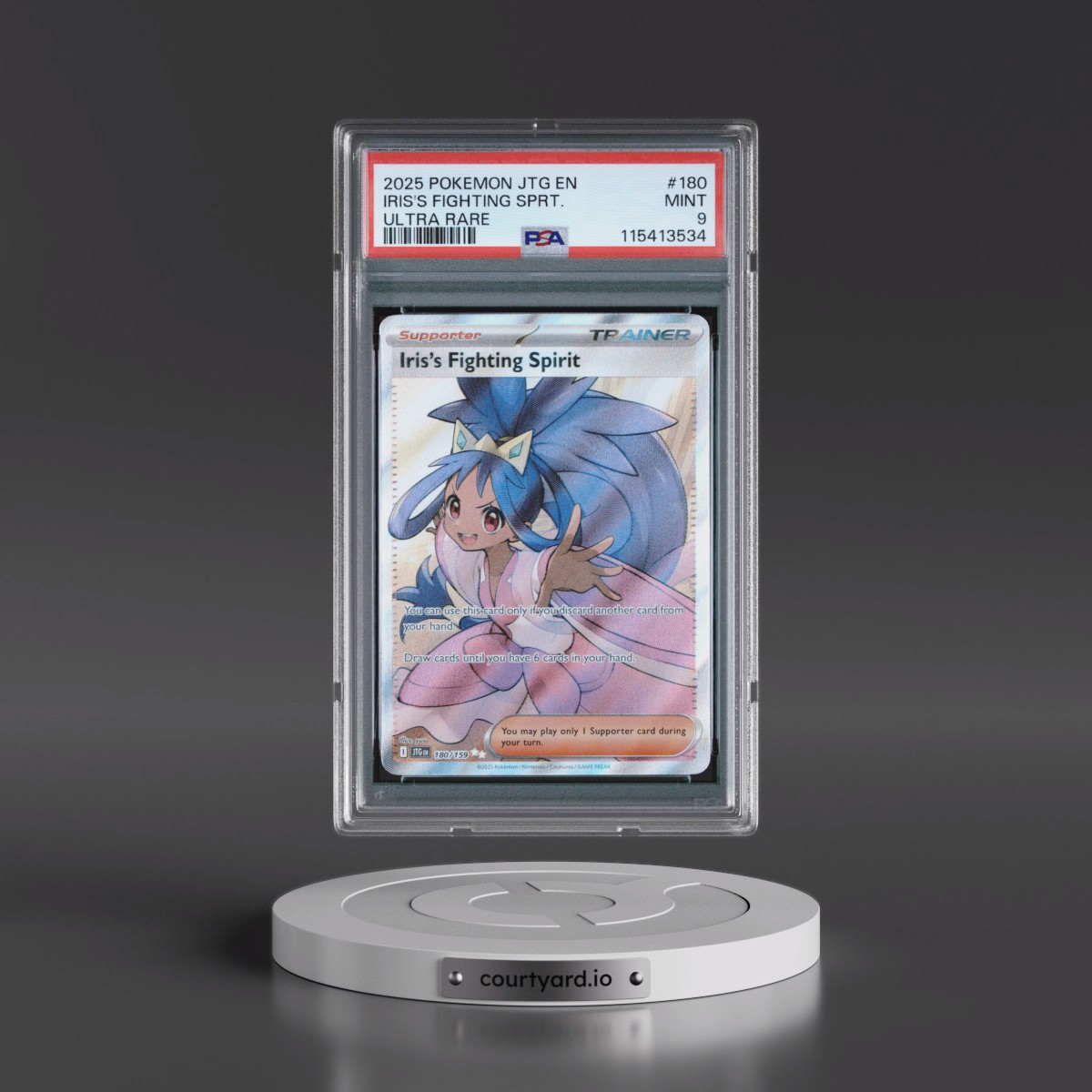 2025 Pokémon Jtg EN-Journey Together #180 Iris's Fighting Spirit - Ultra Rare (PSA 9 MINT)