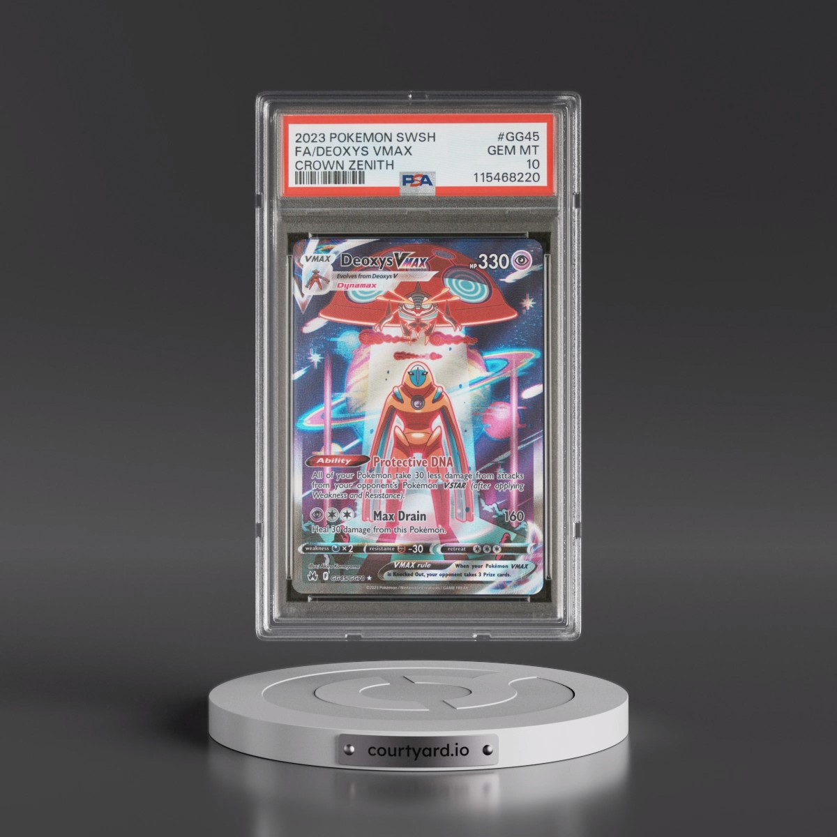 2023 Pokémon Sword and Shield Crown Zenith #GG45 Deoxys Vmax - Full Art (PSA 10 GEM MINT)