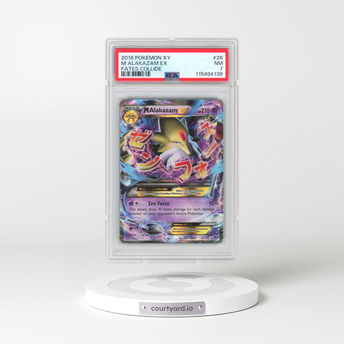 2016 Pokémon XY Fates Collide #26 M Alakazam EX - Holo (PSA 7 NM)