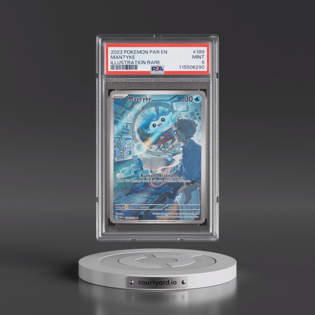 2023 Pokémon Par EN-Paradox Rift Mantyke - Illustration Rare #189 PSA 9
