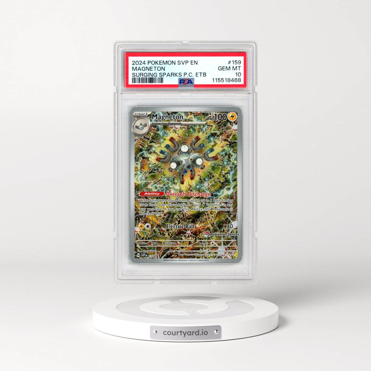2024 Pokémon Svp EN-SV Black Star Promo #159 Magneton - Surging Sparks Pokemon Center Elite Trainer Box (PSA 10 GEM MINT)