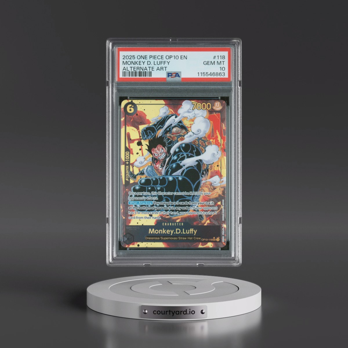 2025 One Piece OP10-Royal Blood #118 Monkey D. Luffy - Alternate Art (PSA 10 GEM MINT)