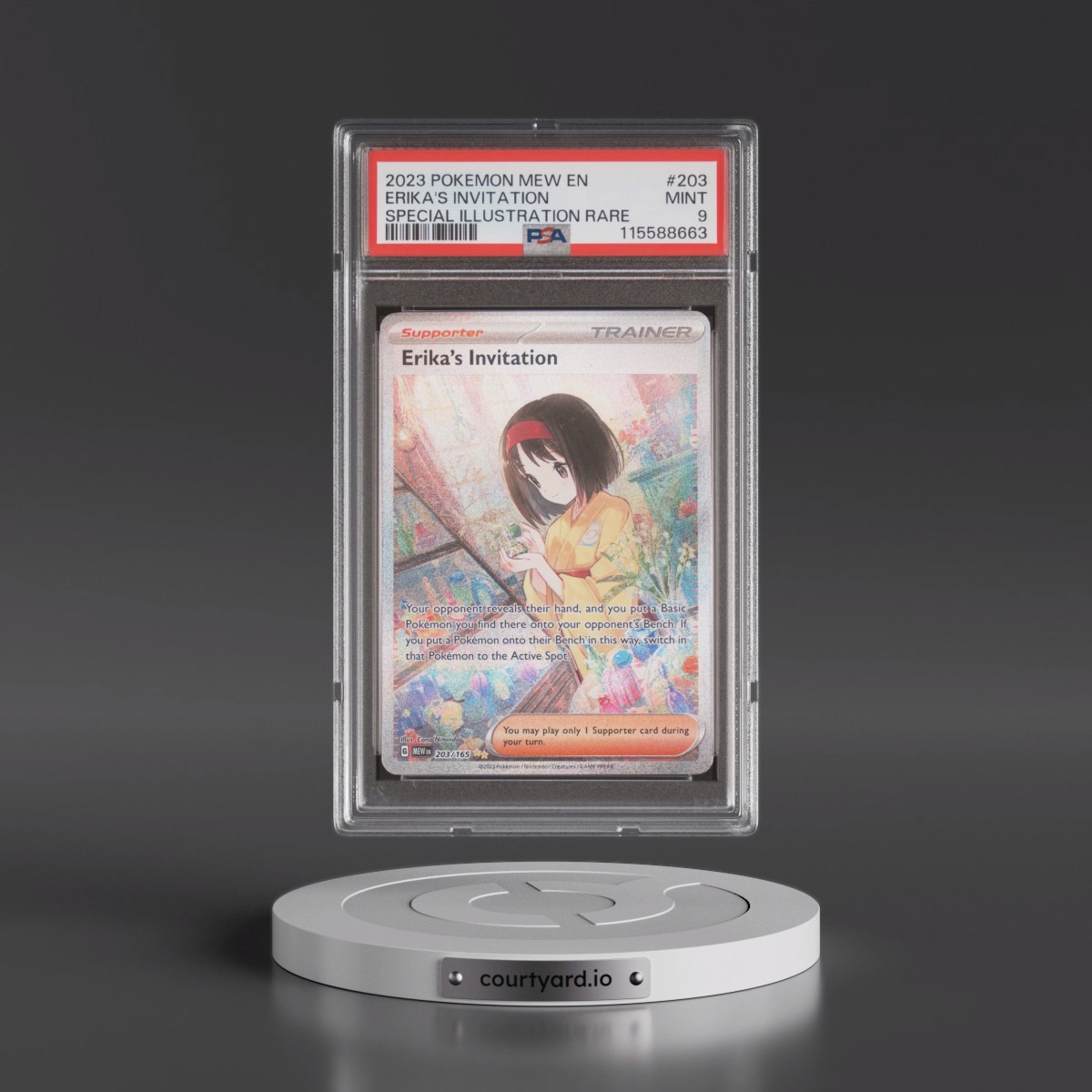 2023 Pokémon Mew EN-151 #203 Erika's Invitation - Special Illustration Rare (PSA 9 MINT)