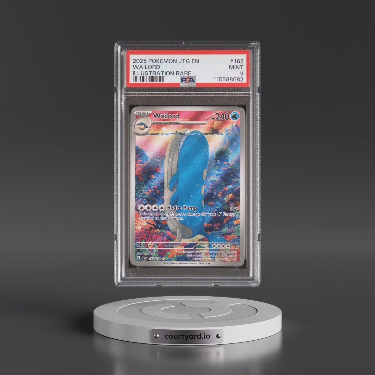 2025 Pokémon Jtg EN-Journey Together #162 Wailord - Illustration Rare (PSA 9 MINT)