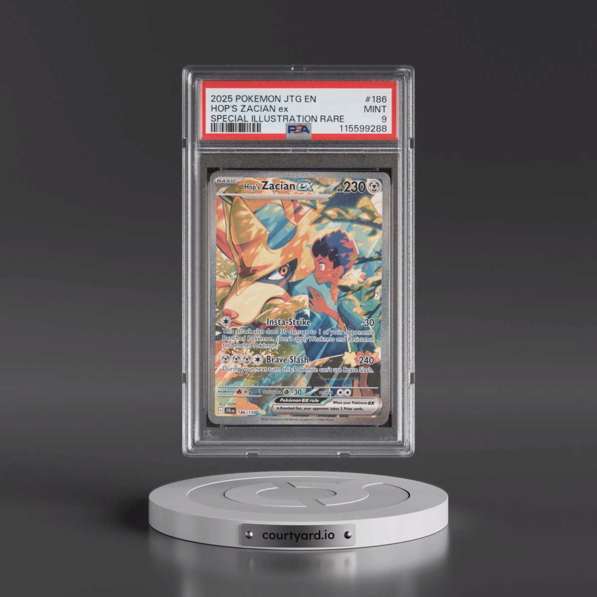 2025 Pokémon Jtg EN-Journey Together #186 Hop's Zacian EX - Holo Special Illustration Rare (PSA 9 MINT)