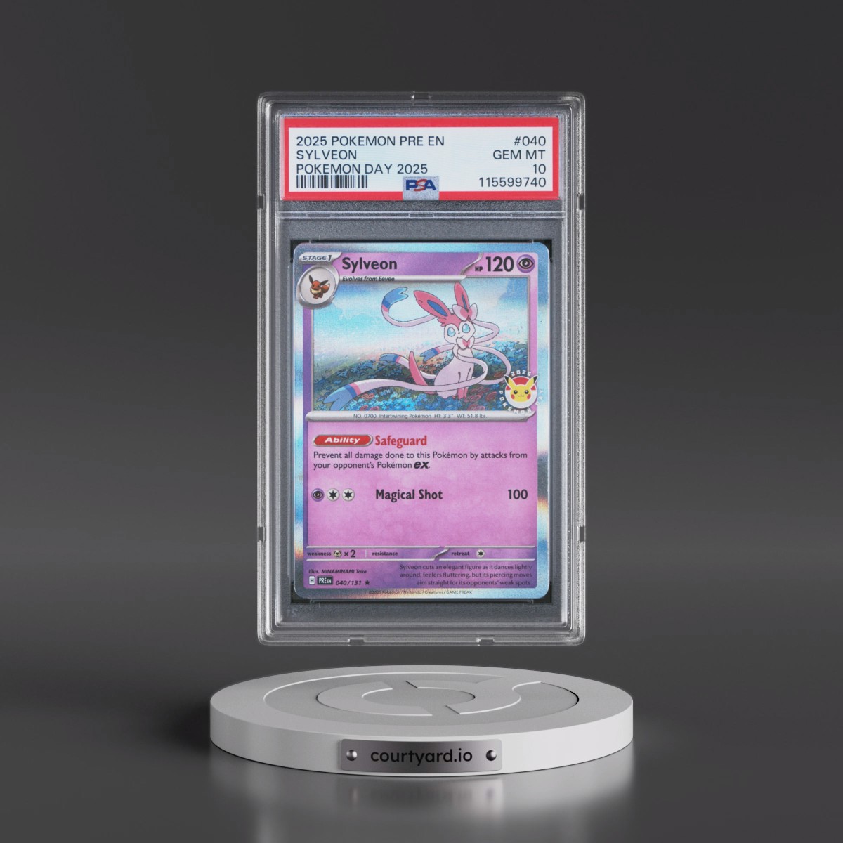 2025 Pokémon Pre EN-Prismatic Evolutions #040 Sylveon - Pokemon Day 2025 (PSA 10 GEM MINT)