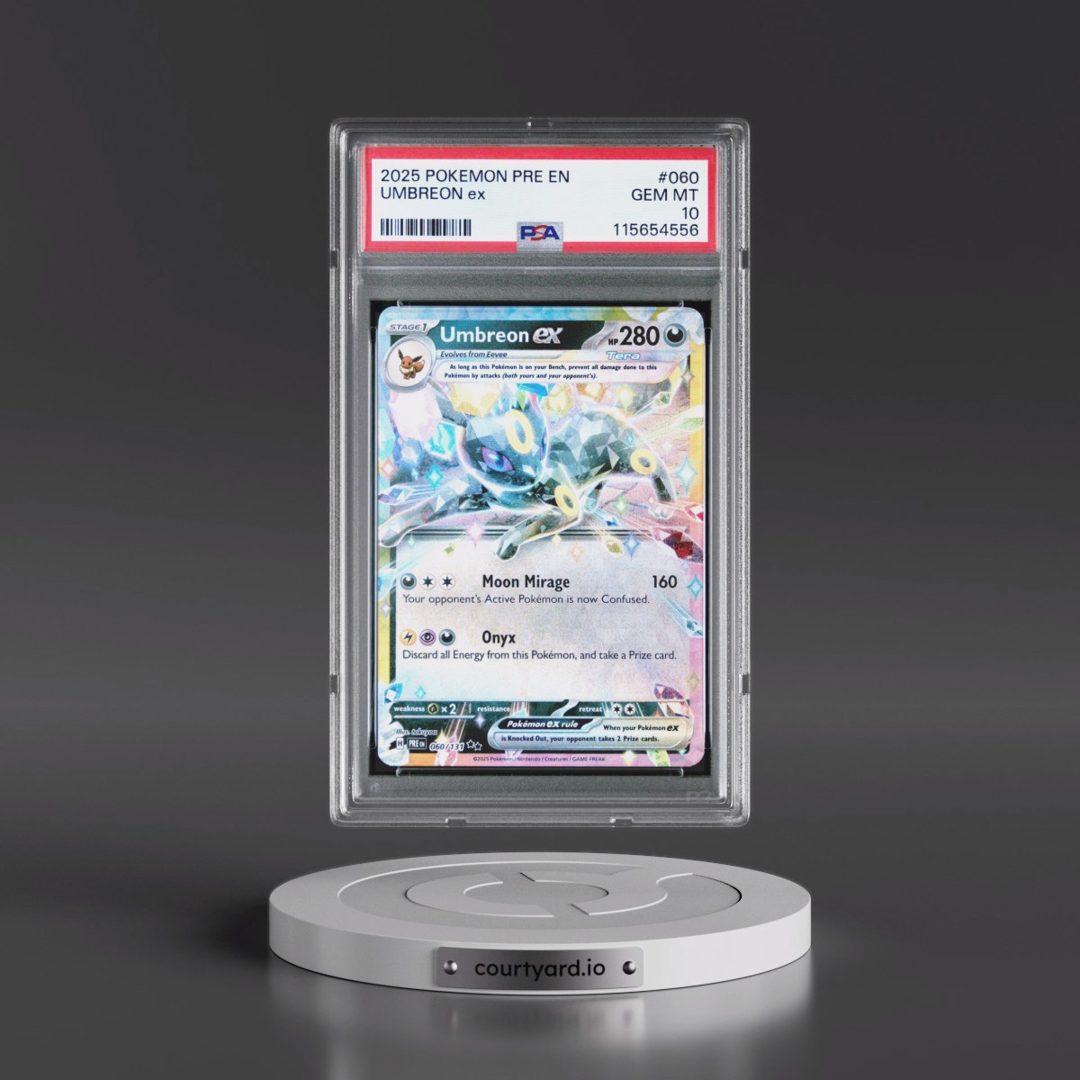 2025 Pokémon Pre EN-Prismatic Evolutions #060 Umbreon EX - Holo (PSA 10 GEM MINT)